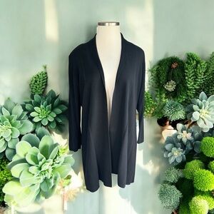 Christopher & Banks Black 3/4 Sleeve Cardigan